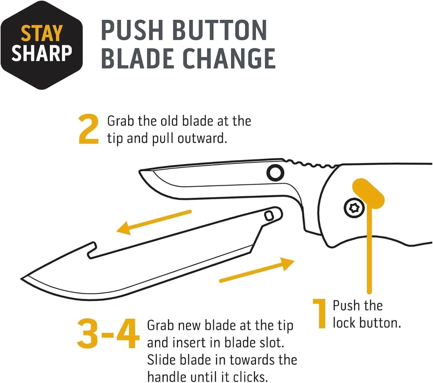 imageOUTDOOR EDGE 25quot Utility Blade Pack 6 Blades Compatibility Blade Code 250Black Combo