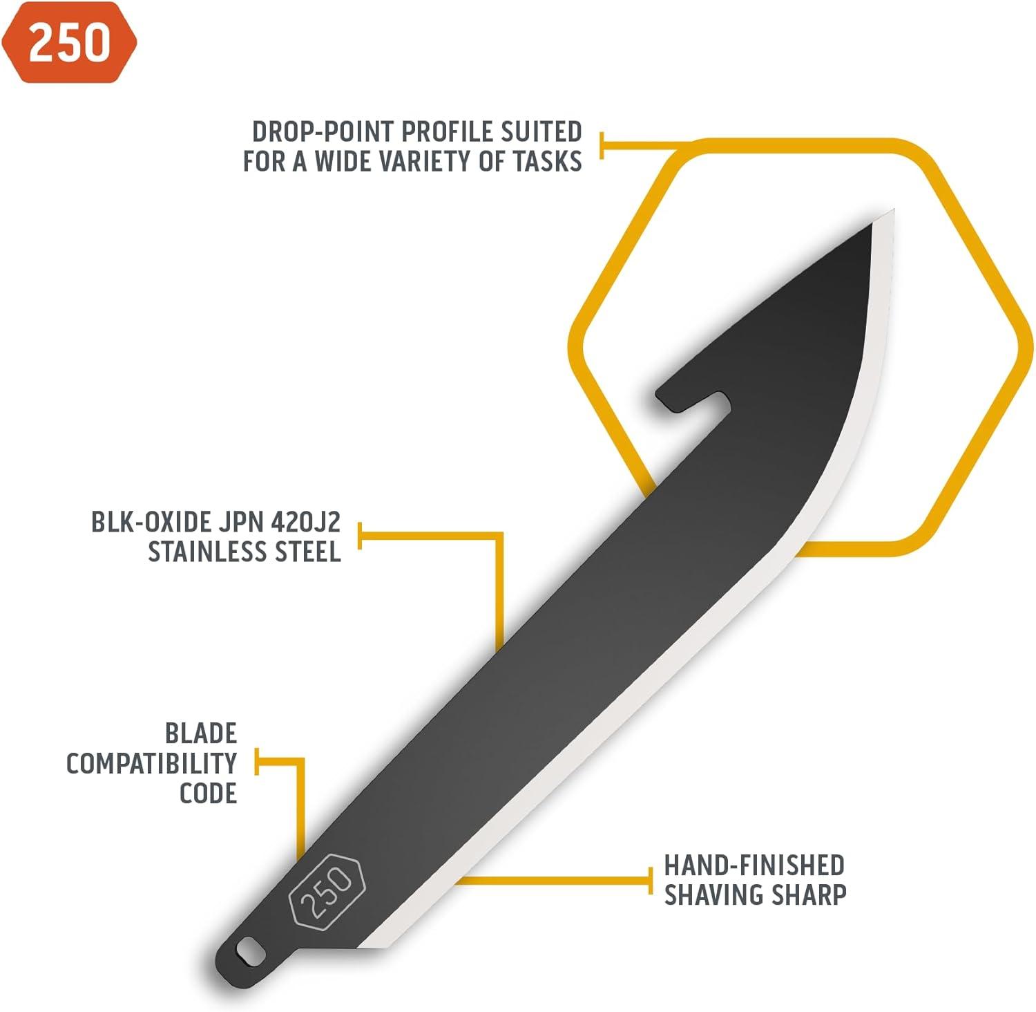 imageOUTDOOR EDGE 25quot Utility Blade Pack 6 Blades Compatibility Blade Code 250Black Combo