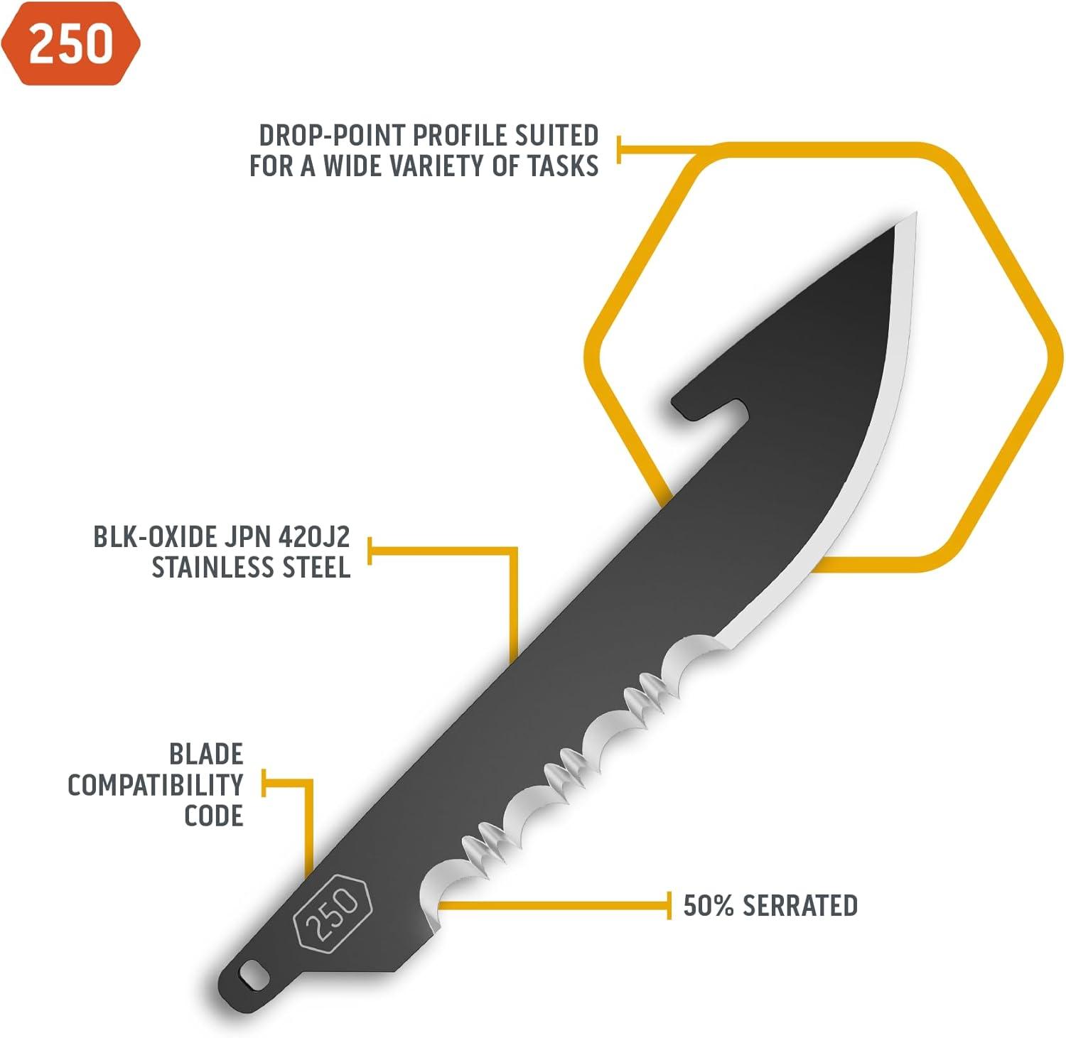 imageOUTDOOR EDGE 25quot Utility Blade Pack 6 Blades Compatibility Blade Code 250Black Combo