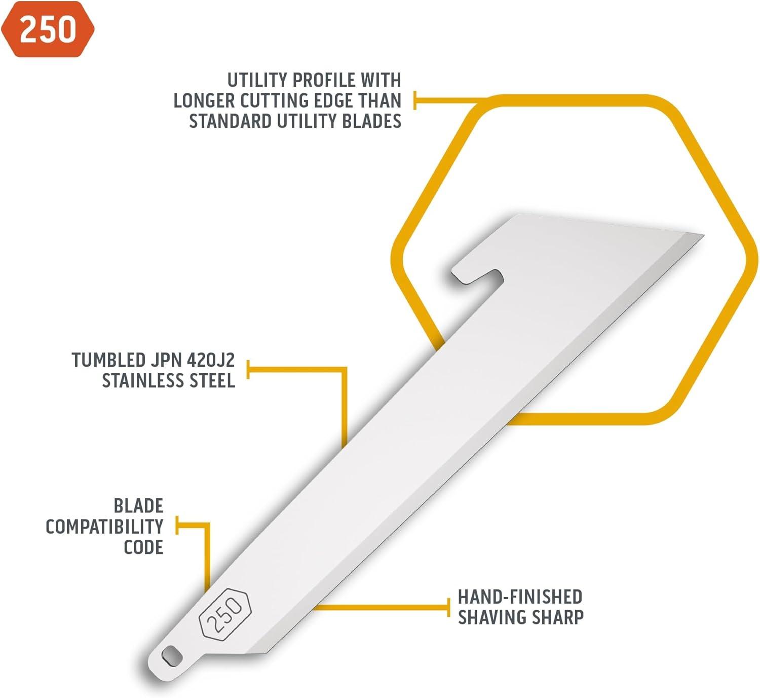 imageOUTDOOR EDGE 25quot Utility Blade Pack 6 Blades Compatibility Blade Code 250Stainless Utility