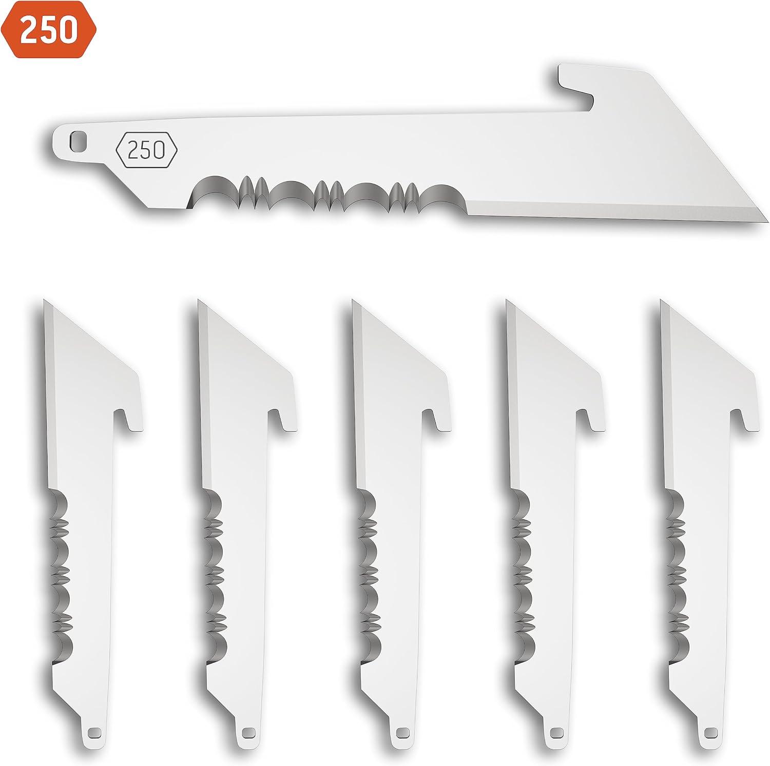 imageOUTDOOR EDGE 25quot Utility Blade Pack 6 Blades Compatibility Blade Code 250Stainless Utility Serrated