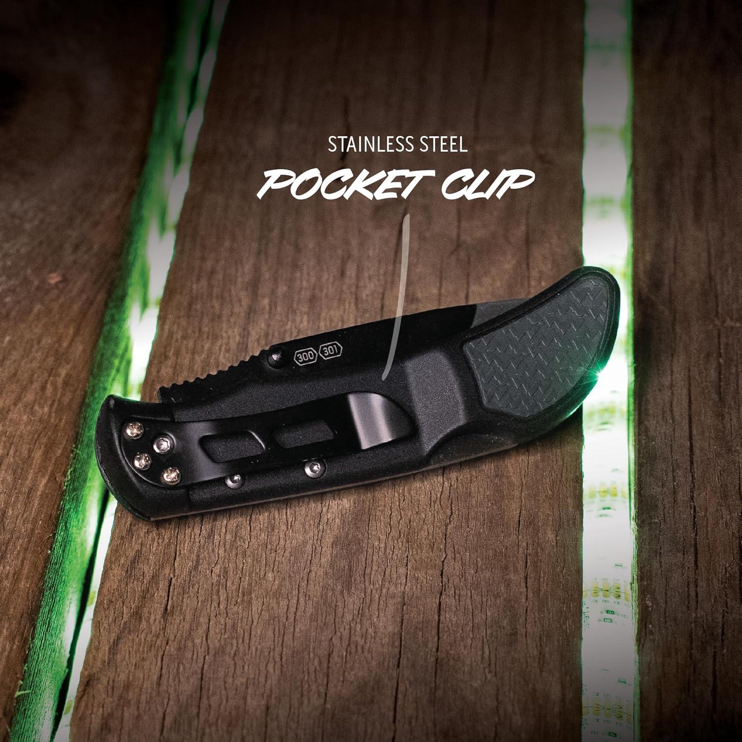 imageOUTDOOR EDGE 30quot RazorLite EDC Knife EDC Folding Knife with Replaceable Blades and Clip One Hand Opening for Everyday Carry Orange 4 BladesGray