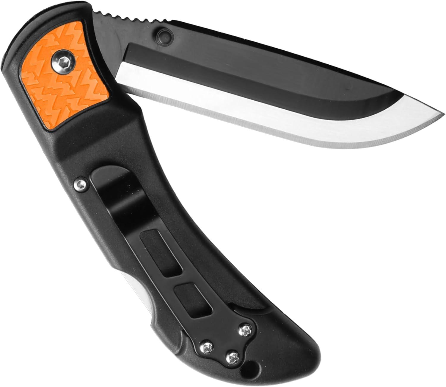 imageOUTDOOR EDGE 30quot RazorLite EDC Knife EDC Folding Knife with Replaceable Blades and Clip One Hand Opening for Everyday Carry Orange 4 BladesOrange