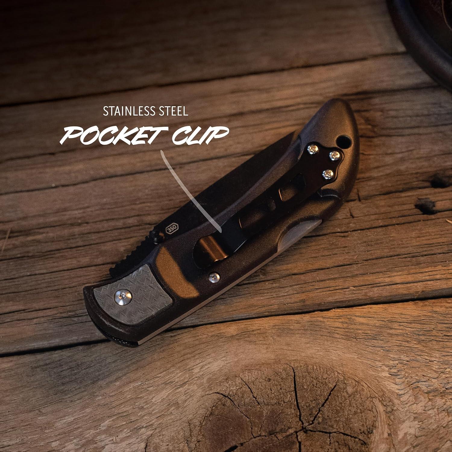 imageOUTDOOR EDGE 35quot RazorLite EDC Knife Pocket Knife with Replaceable Blades and Clip Perfect For Hunting ampamp Skinning Deer Blaze Orange with 30 BladesGray 6 Blades