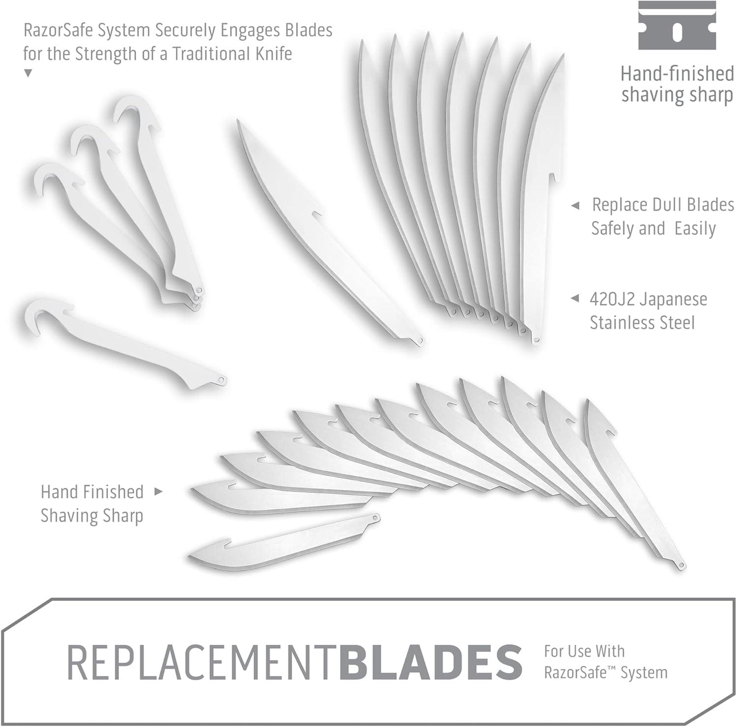 imageOUTDOOR EDGE 35quot RazorSafe Replacement Knife Blades 6 Pieces35 Combo Set