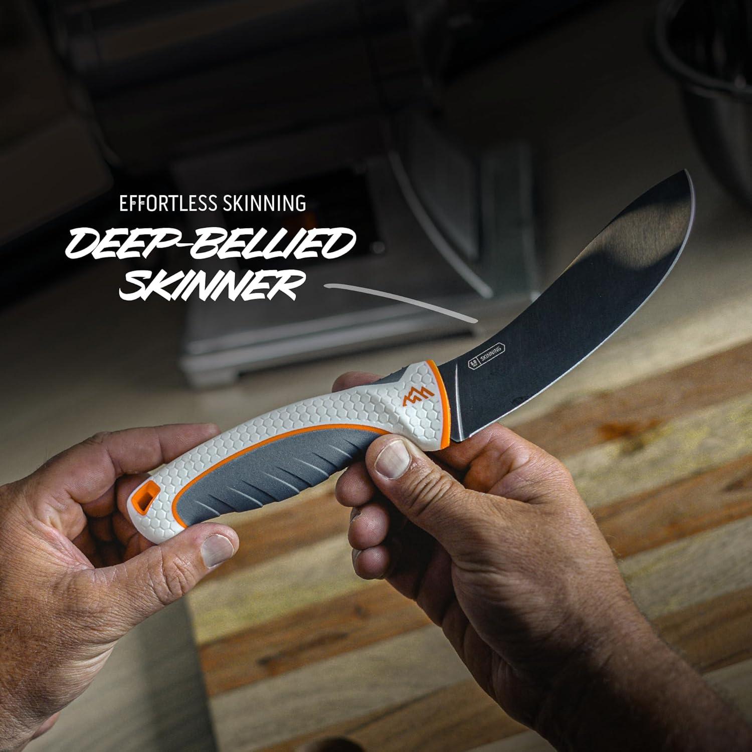 imageOUTDOOR EDGE ErgoMax 6Piece Professional Game Processing Knife Set Caping ampamp Boning Knives Skinning Knife Butcher Elite Big Game Elk ampamp Deer Hunting Gear Perfect Field Dressing Knife SetWhite Professional Game Set