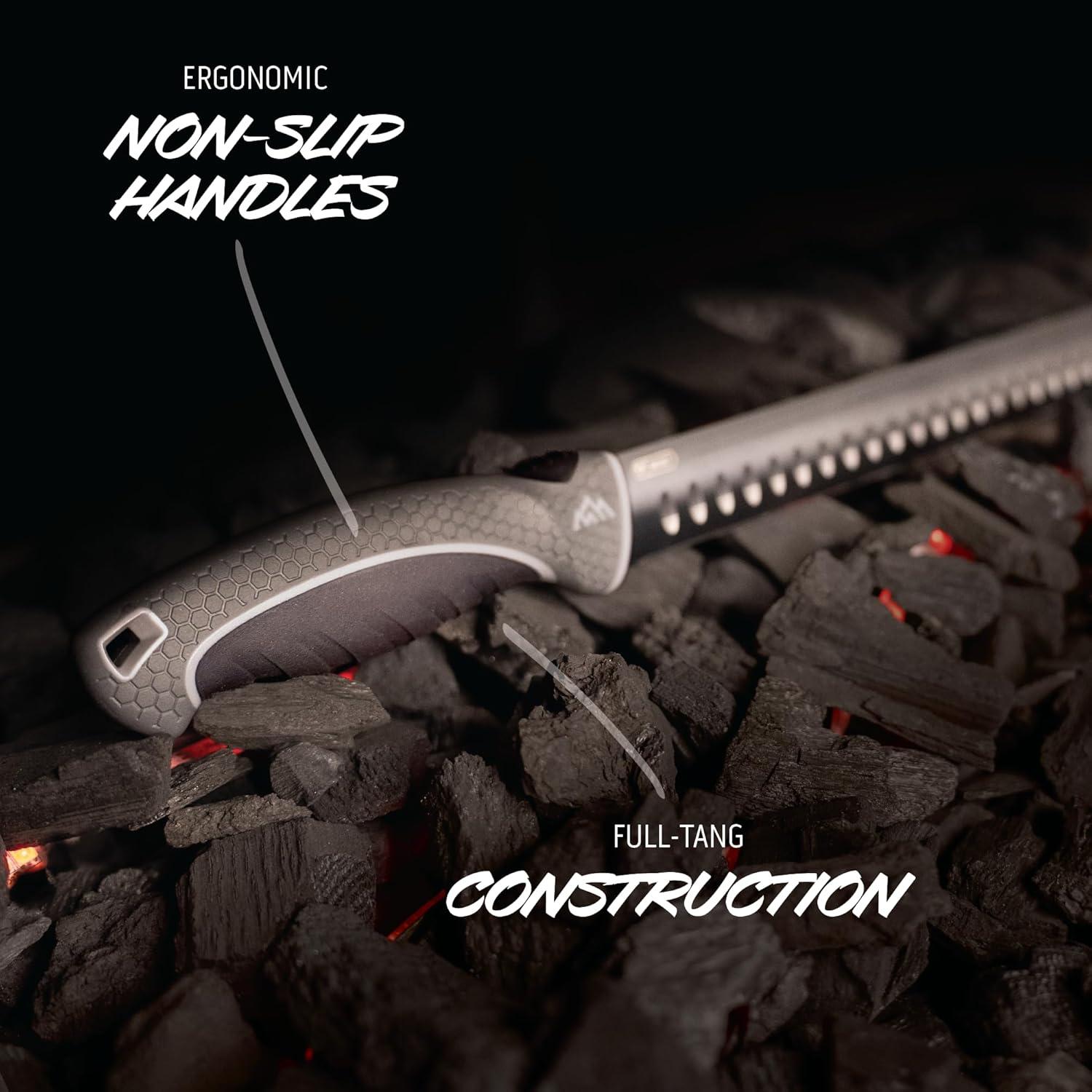 imageOUTDOOR EDGE ErgoMax 6Piece Professional Game Processing Knife Set Caping ampamp Boning Knives Skinning Knife Butcher Elite Big Game Elk ampamp Deer Hunting Gear Perfect Field Dressing Knife SetGray Meat Carver Set