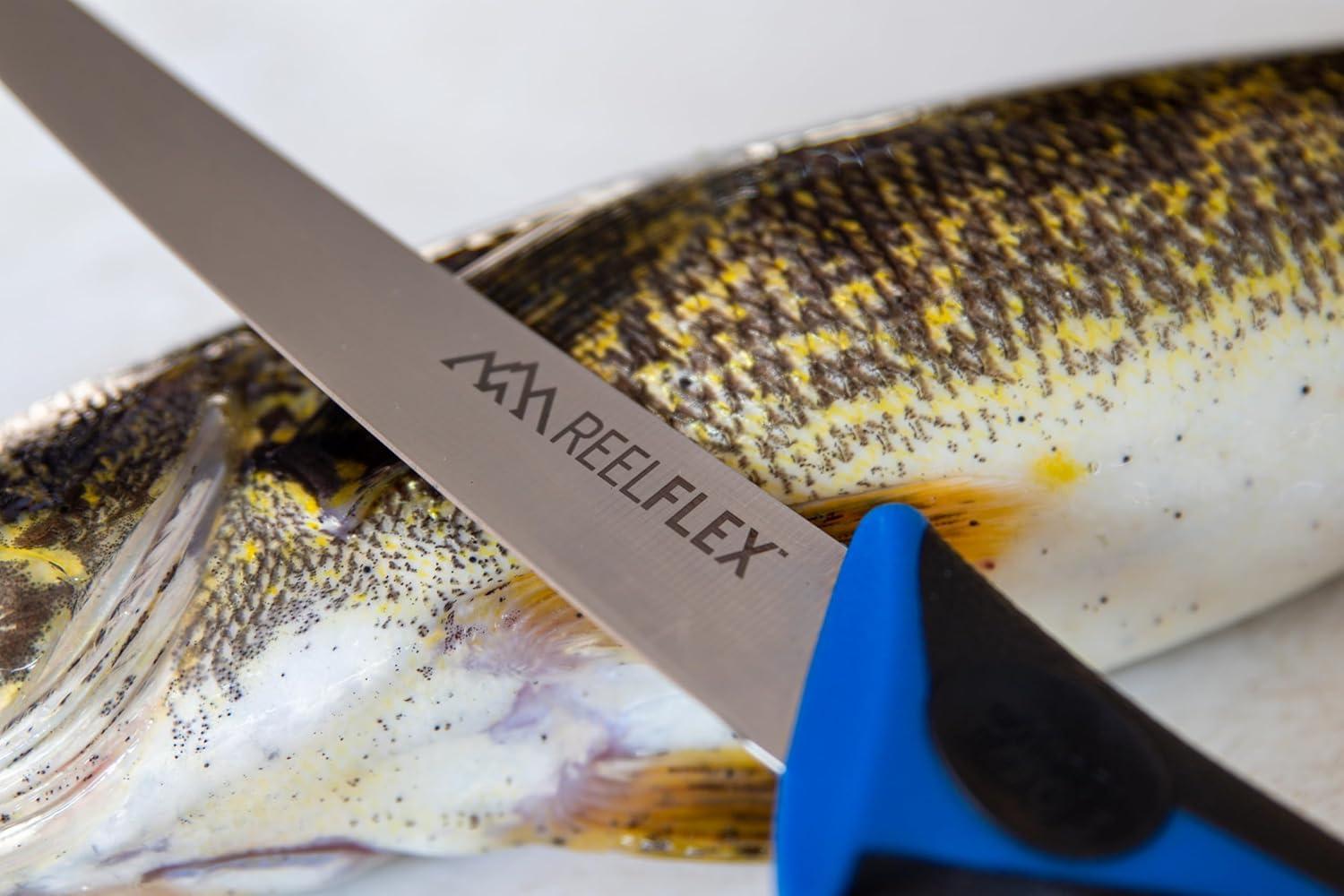 imageOUTDOOR EDGE Fillet Knife Set ReelFlex Pak Features 3 RazorSharp Flexible Fillet Knives 6quot 75quot ampamp 9quot German Stainless Blades NonSlip Handles Sharpener ampamp Hard Case Fishing Gear ampamp EquipmentReelFlex Pak 4Piece Set