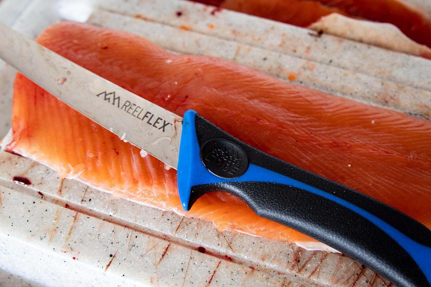 imageOUTDOOR EDGE Fillet Knife Set ReelFlex Pak Features 3 RazorSharp Flexible Fillet Knives 6quot 75quot ampamp 9quot German Stainless Blades NonSlip Handles Sharpener ampamp Hard Case Fishing Gear ampamp EquipmentReelFlex Pak 4Piece Set