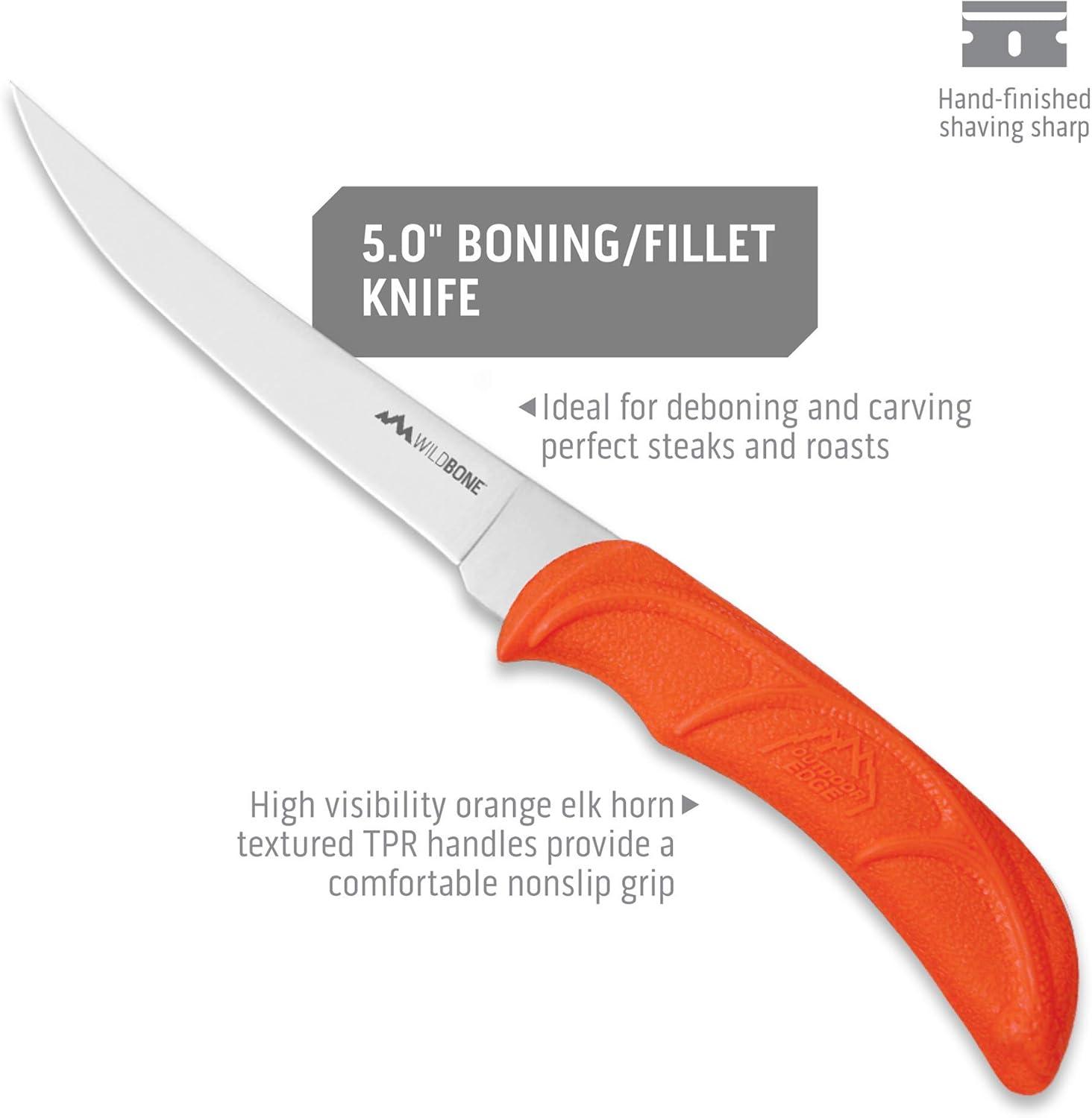 imageOUTDOOR EDGE JaegerPak 8Piece Hunting Knife Set ampamp Field Dressing Kit FullTang Skinning Knife Gutting ampamp Boning Knives Sharpener Bone Saw Rib Spreader Hard Case Hunting Accessories for Men8Piece Set