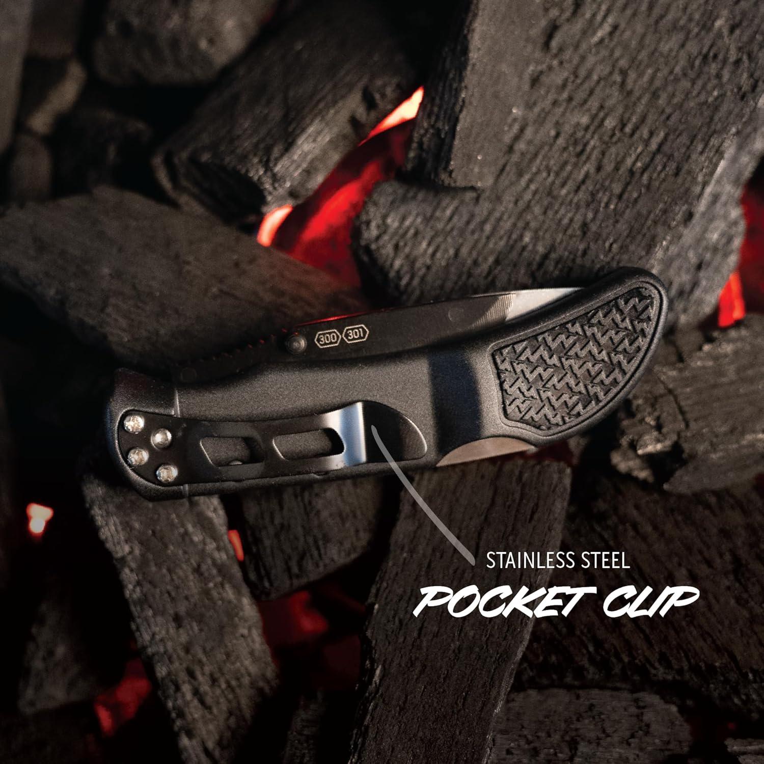 imageOUTDOOR EDGE Onyx EDC 35quot Folding Pocket Knife Replaceable Blade System with 27 RazorSharp Blades Pocket Clip ampamp Lockback Safety Everyday Carry Knife for Outdoorsmen Hunters ampamp DIY Tasks35 27 Blades