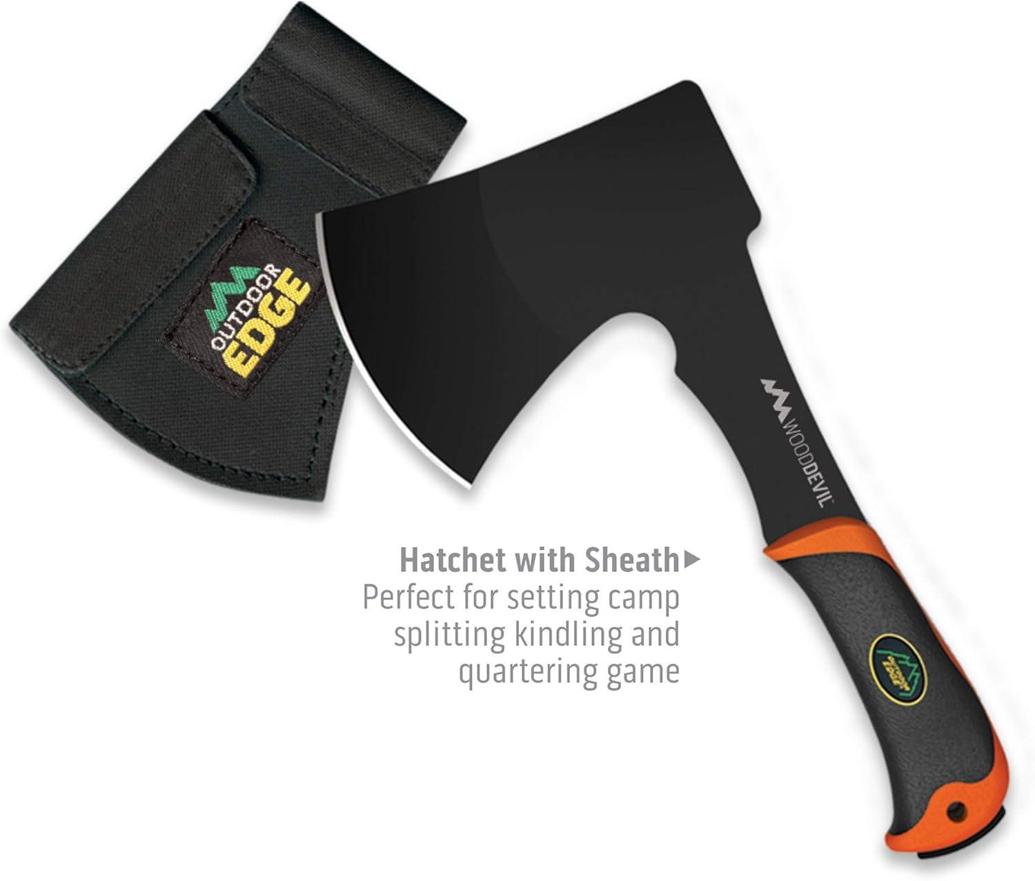 imageOUTDOOR EDGE Outfitter 9Piece Field to Freezer Hunting ampamp Deer Butcher Knife Set with Caping Knife Gut Hook Knife Boning Fillet Knife Knife Sharpener Axe Wood Bone Saw Spreader Cleaning Gloves