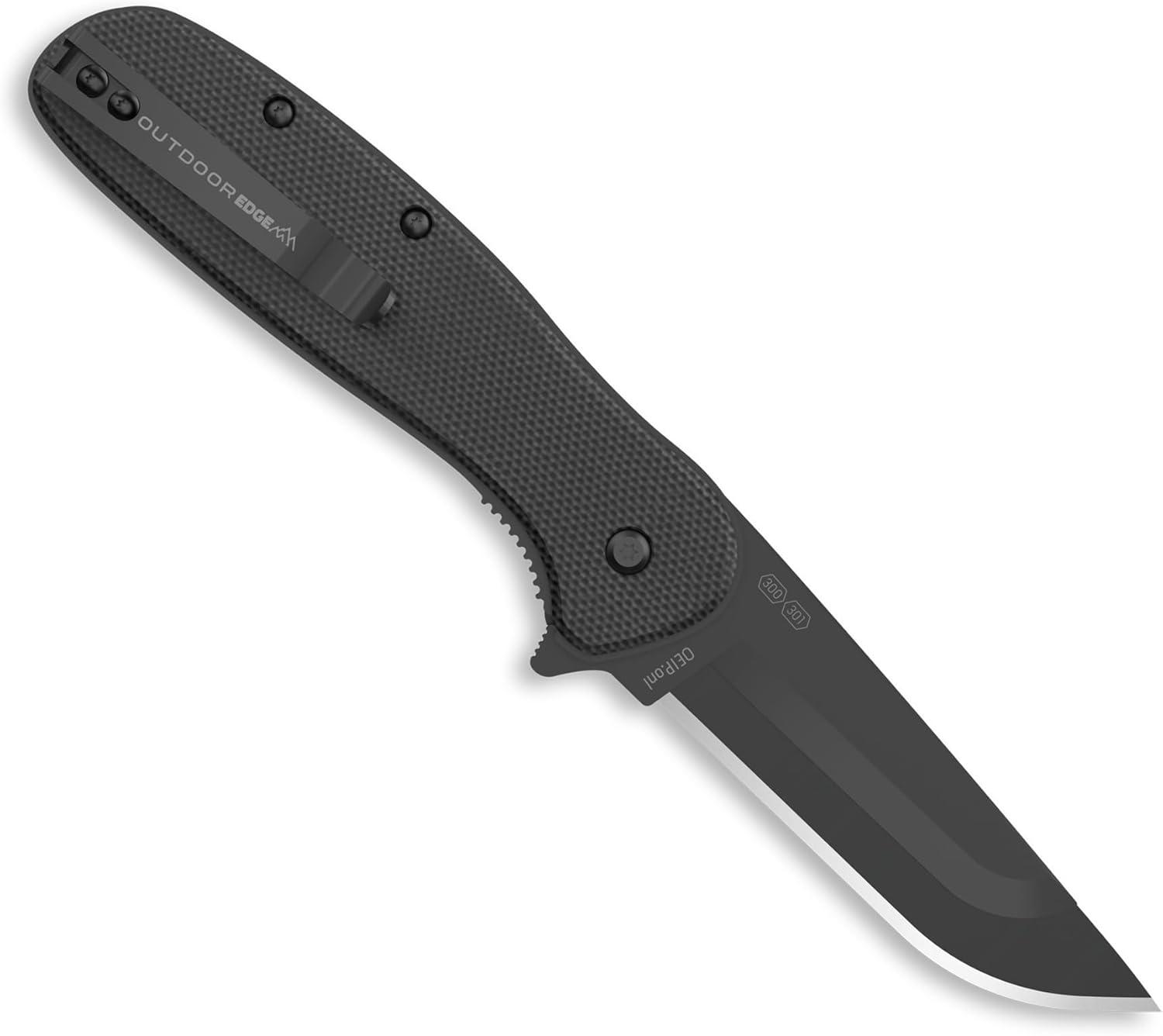 imageOUTDOOR EDGE RAZOR VX2 Replaceable Blade EDC Folding Pocket Knife 3quot Stainless Blade Black G10 Handle Reversible Pocket Clip Outdoor Camping Survival UtilityBlack