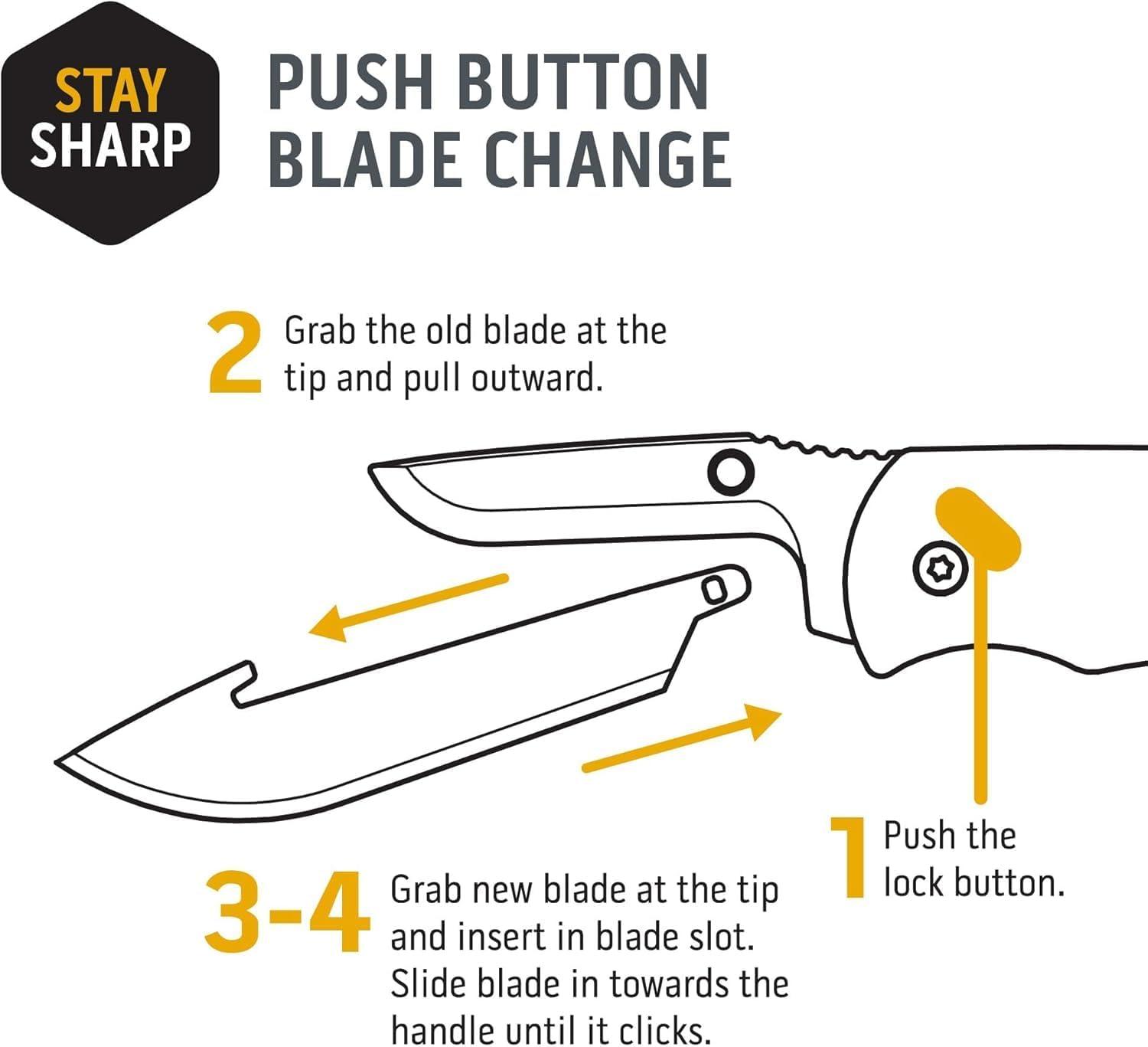 imageOUTDOOR EDGE Razor VX5 Replaceable Blade EDC Folding Pocket Knife 3quot Blade Ceramic Ball Bearings Carbon Fiber Handle Reversible Pocket Clip Outdoor Camping Survival UtilityBlack Gold