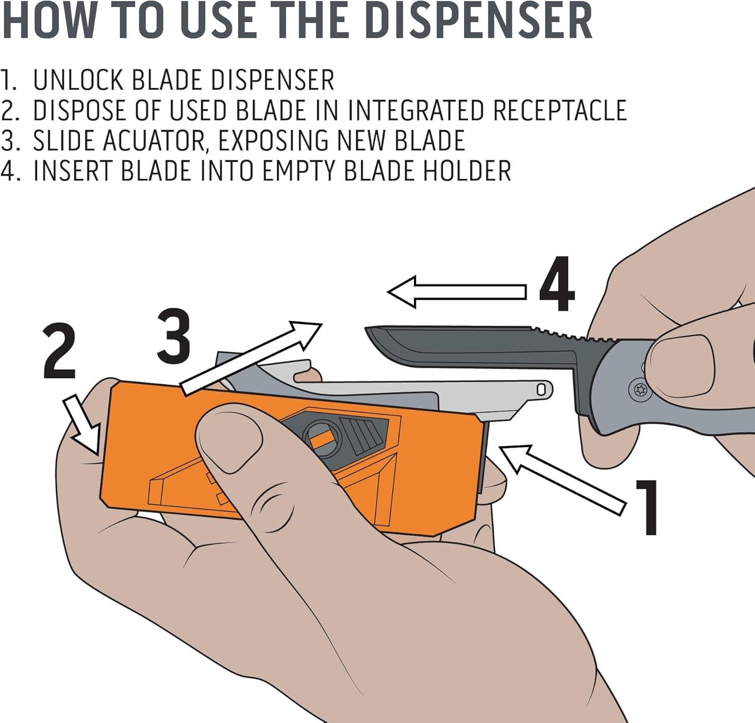 imageOUTDOOR EDGE RazorSafe 3quot Utility Blade Dispenser Compact ampamp Convenient 12 Pack of EDC Utility Knife Blades Compatible 3quot Razor Blade Knives Perfect for Work ampamp Everyday CarryStainless Drop Point