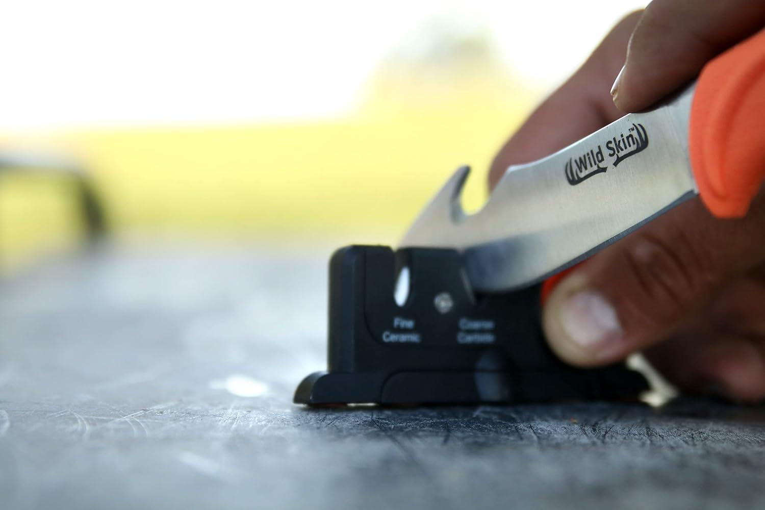 imageOUTDOOR EDGE WildBone 4Piece Hunting Knife Set Field Dressing ampamp Game Processing Knives GutHook Skinning ampamp BoningFillet Knife CarbineCeramic Sharpener Camo Belt Scabbard Deer ampamp ElkWildSkin