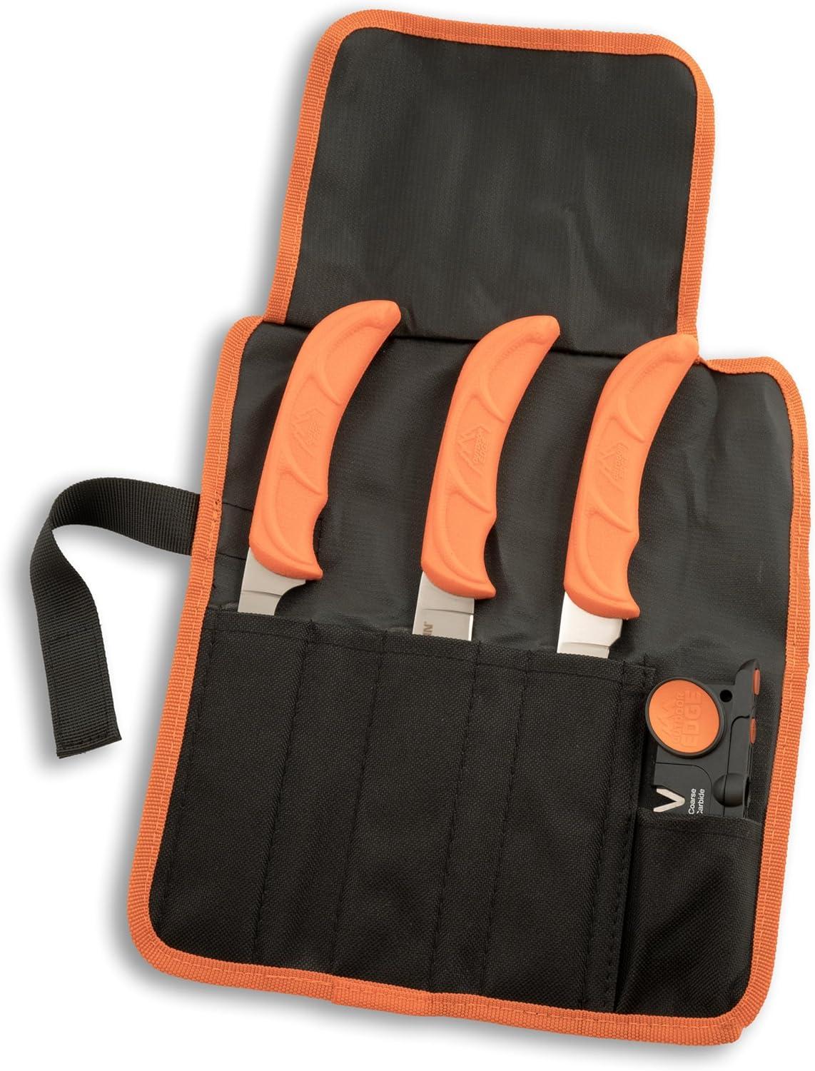 imageOUTDOOR EDGE WildLite 6Piece Field to Freezer Hunting ampamp Game Processing Knife Set with Gut Hook Blade Caping Knife Hunting Knives for Gutting Deer with Case Deer ampamp Elk Accessories5Piece RollPack Set