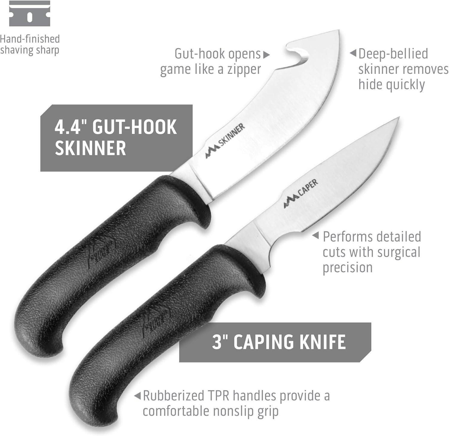 imageOutdoor Edge Butcher Lite BL1 Home or Field 8Piece Game Processing Butcher Knife Set with Roll Pack