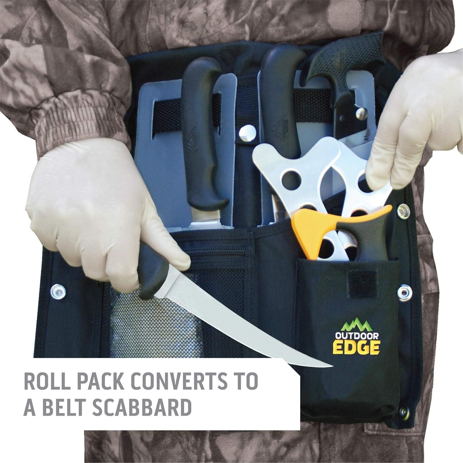 imageOutdoor Edge Butcher Lite BL1 Home or Field 8Piece Game Processing Butcher Knife Set with Roll Pack