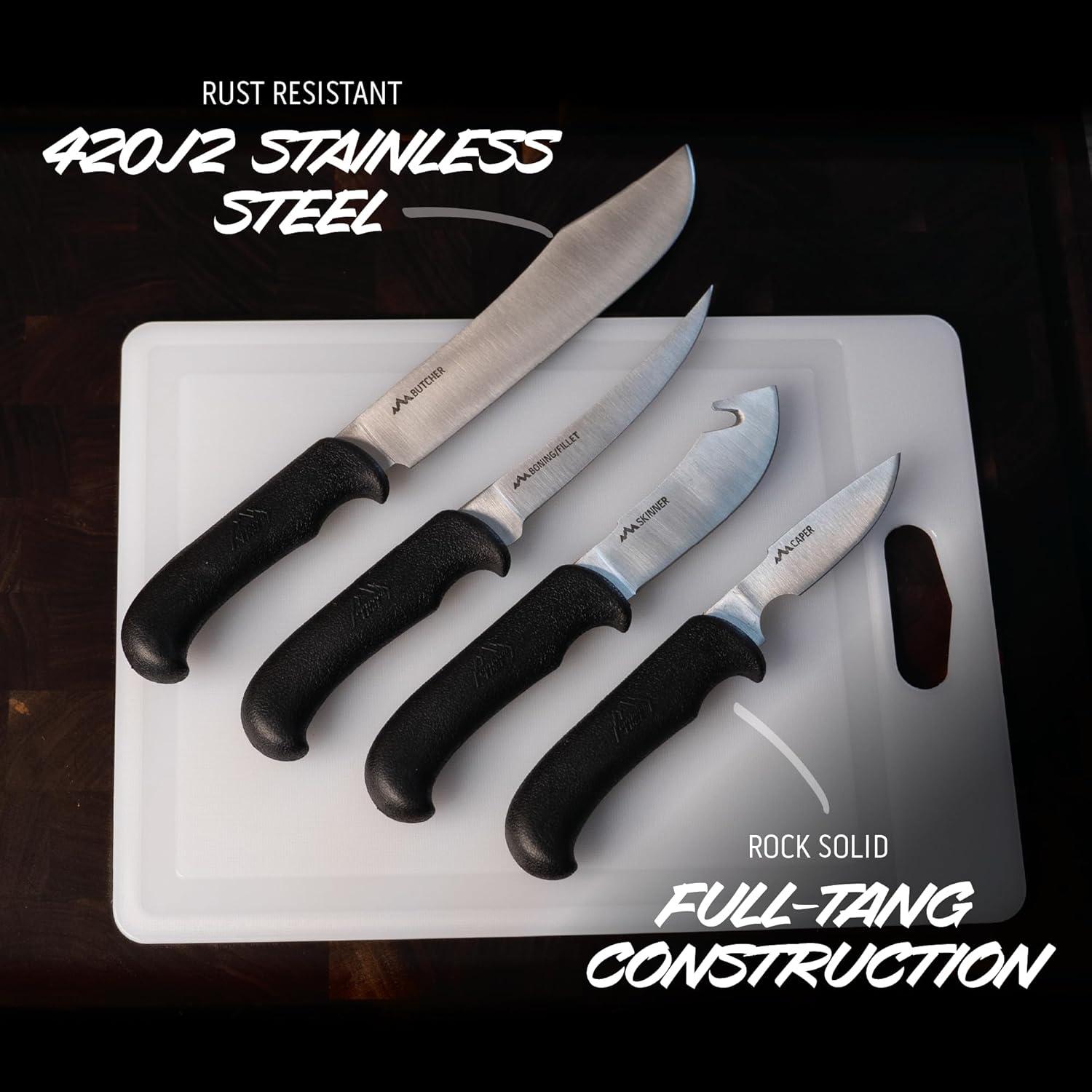 imageOutdoor Edge Game Processor PR1 Complete 12Piece Hunting Knife Kit for Processing Big Game Full Tang 420J2 Stainless Razor Sharp Blades TPR NonSlip Handles Sturdy HideSide Storage Case