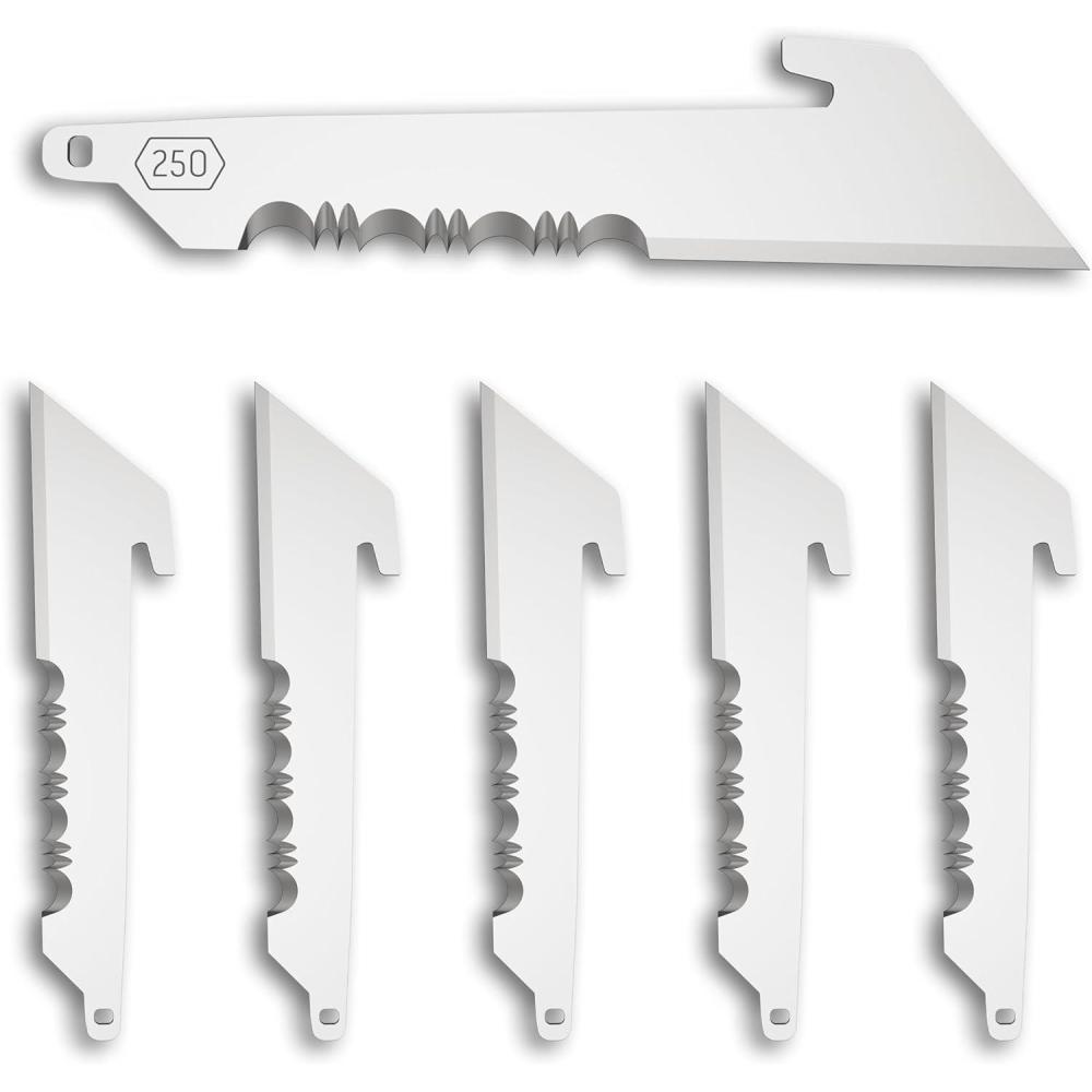imageOUTDOOR EDGE 25quot Utility Blade Pack 6 Blades Compatibility Blade Code 250Stainless Utility Serrated