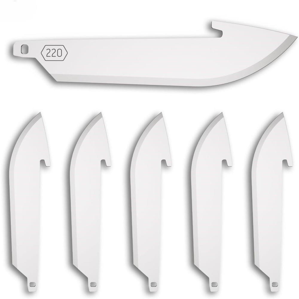 imageOUTDOOR EDGE RazorSafe 22quot Stainless DropPoint  6 Pack of EDC Drop Point Blades  Compatible 22quot Razor Blade Knives  Perfect for Work ampamp Everyday CarryPolished Stainless