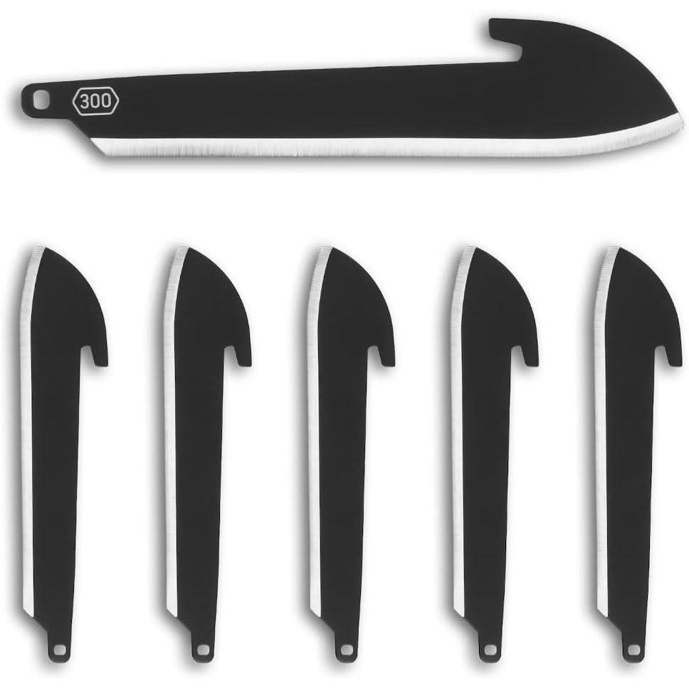 imageOUTDOOR EDGE RazorSafe 3quot Replacable Black Tanto Blade  6 Pack of Black EDC Tanto Blades Compatible 3quot Razor Blade KnivesBlack Sheepsfoot