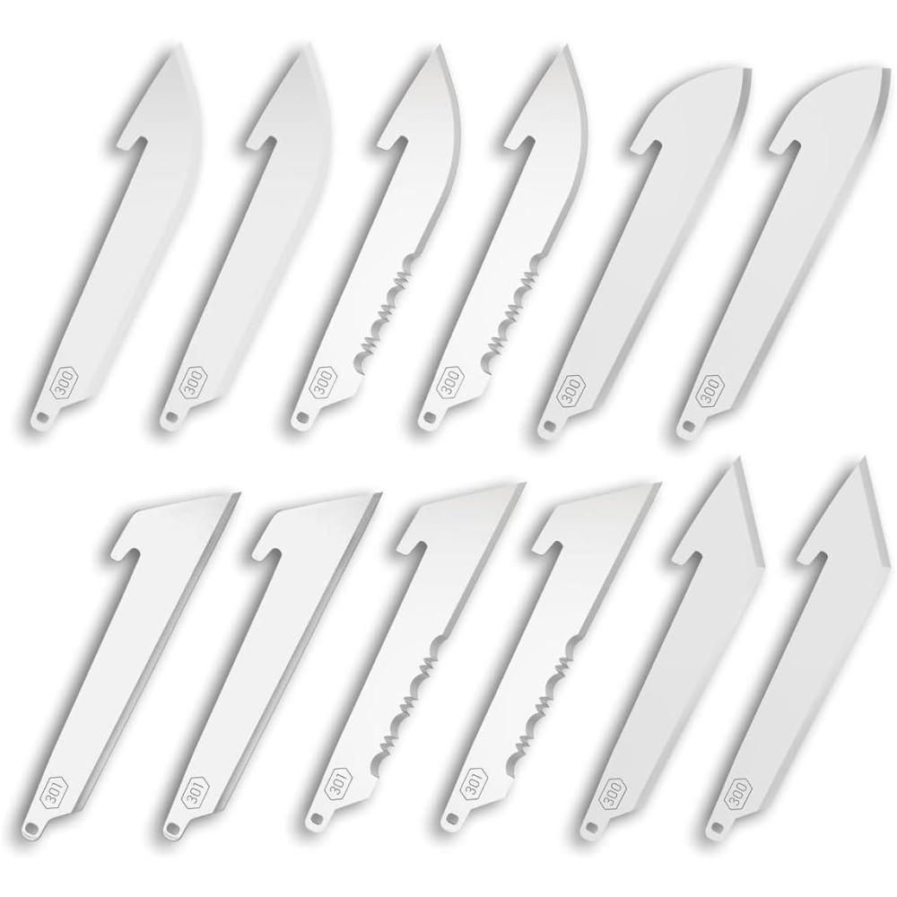 imageOUTDOOR EDGE RazorSafe 3quot Replacable Black Tanto Blade  6 Pack of Black EDC Tanto Blades Compatible 3quot Razor Blade KnivesStainless Combo