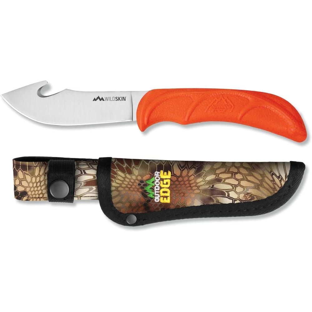 imageOUTDOOR EDGE WildBone 4Piece Hunting Knife Set Field Dressing ampamp Game Processing Knives GutHook Skinning ampamp BoningFillet Knife CarbineCeramic Sharpener Camo Belt Scabbard Deer ampamp ElkWildSkin