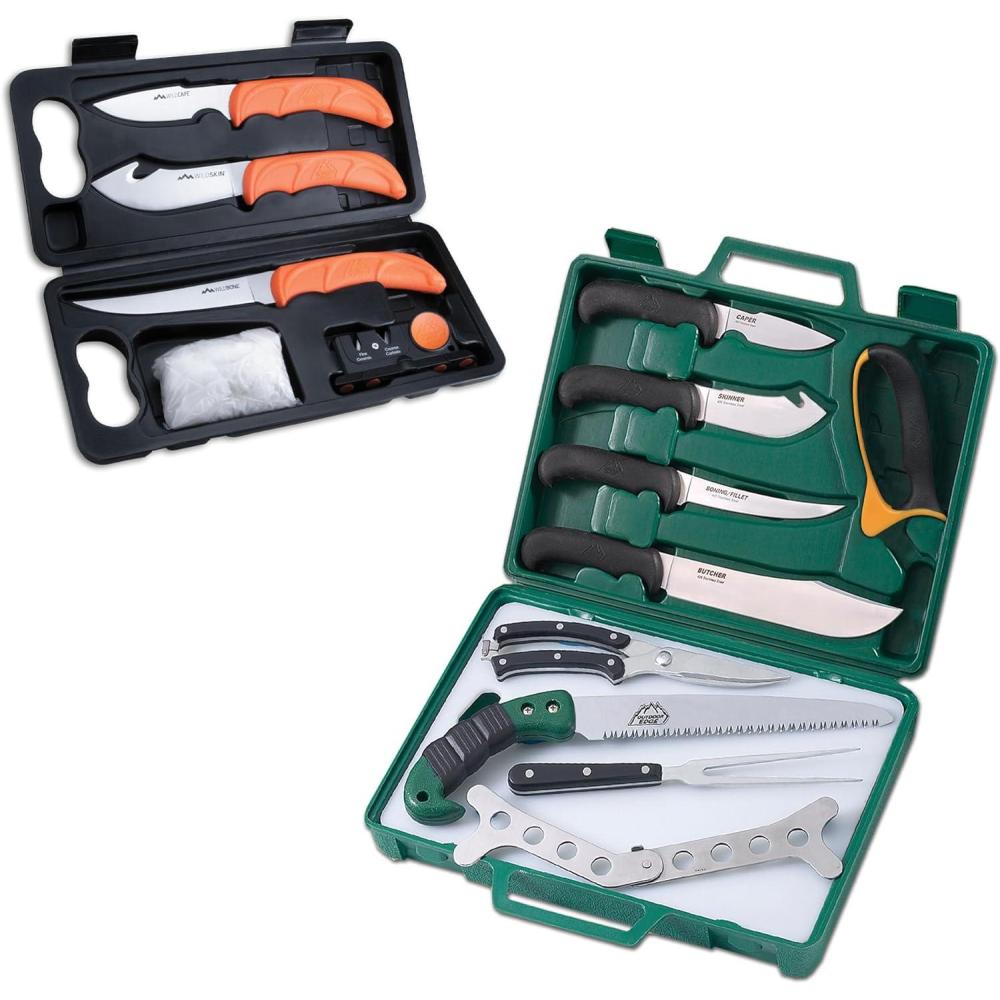 imageOUTDOOR EDGE WildLite ampamp Game Processor Value Bundle 6Piece Field to Freezer Hunting 12Piece Hunting Knife Set Caping ampamp Boning Knives Skinning Knife Sharpener Gift for Fathers