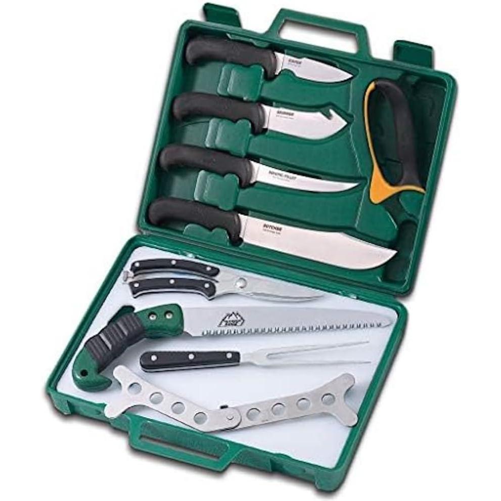 imageOutdoor Edge Game Processor PR1 Complete 12Piece Hunting Knife Kit for Processing Big Game Full Tang 420J2 Stainless Razor Sharp Blades TPR NonSlip Handles Sturdy HideSide Storage Case