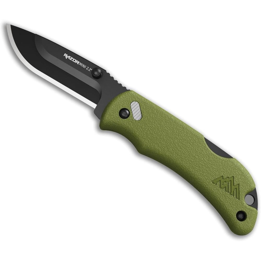imageOutdoor Edge Razor Mini Folding Pocket Knife  Compact 22quot EDC with RazorSafe Replaceable Blades  Perfect Small Everyday Carry  Includes 2 Replaceable Drop Point Blades  Great Gift for WomenGreen