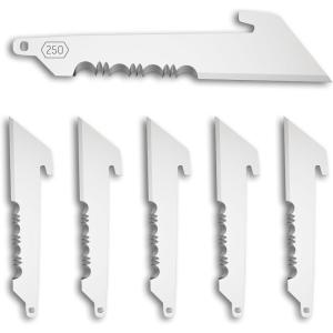 OUTDOOR EDGE 2.5″ Utility Blade Pack (6 Blades), Compatibility Blade Code 250(Stainless Utility Serrated)