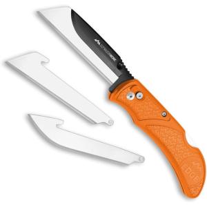 OUTDOOR EDGE 3.0″ RAZOR-WORK – RazorSafe Replaceable Blade Folding Utility Knife with Pocket Clip, 3X Cutting Edge, Shaving Sharp (Gray, 3 Blades)(Orange)