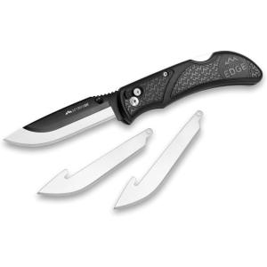 OUTDOOR EDGE Onyx EDC 3.5″ Folding Pocket Knife – Replaceable Blade System with 27 Razor-Sharp Blades, Pocket Clip & Lockback Safety – Everyday Carry Knife for Outdoorsmen, Hunters & DIY Tasks(3″)