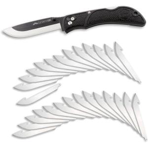 OUTDOOR EDGE Onyx EDC 3.5″ Folding Pocket Knife – Replaceable Blade System with 27 Razor-Sharp Blades, Pocket Clip & Lockback Safety – Everyday Carry Knife for Outdoorsmen, Hunters & DIY Tasks(3.5″ (27 Blades))