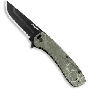 OUTDOOR EDGE RAZOR VX1 | Replaceable Blade Assisted EDC Folding Pocket Knife | 3″ Stainless Blade, Black Anodized Aluminum Handle, Reversible Pocket Clip | Outdoor, Camping, Survival, Utility(Topo)