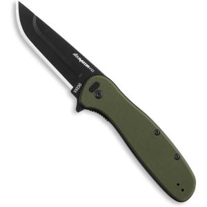 OUTDOOR EDGE RAZOR VX2 | Replaceable Blade EDC Folding Pocket Knife | 3″ Stainless Blade, Black G10 Handle, Reversible Pocket Clip | Outdoor, Camping, Survival, Utility(Green)