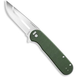 OUTDOOR EDGE Razor VX3 | Manual Opening Knife with Replaceable Blade EDC Folding Pocket Knife | 3 inch Blade, Ball Bearings, Black G-10 Stainless Steel Handle, Reversible Pocket Clip(Green)