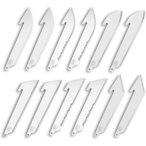 OUTDOOR EDGE RazorSafe 3″ Replacable Black Tanto Blade – 6 Pack of Black EDC Tanto Blades, Compatible 3″ Razor Blade Knives(Stainless Combo)