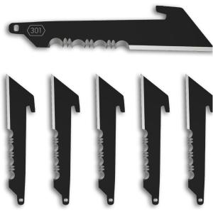 OUTDOOR EDGE RazorSafe 3″ Utility with Serrations | 6 Pack of Stainless EDC Utility Blades | Compatible 3″ Razor Blade Knives | Perfect for Work & Everyday Carry(Black Serrated)