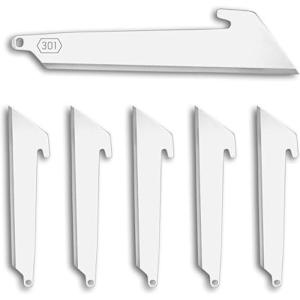 OUTDOOR EDGE RazorSafe 3″ Utility with Serrations | 6 Pack of Stainless EDC Utility Blades | Compatible 3″ Razor Blade Knives | Perfect for Work & Everyday Carry(Stainless Utility)