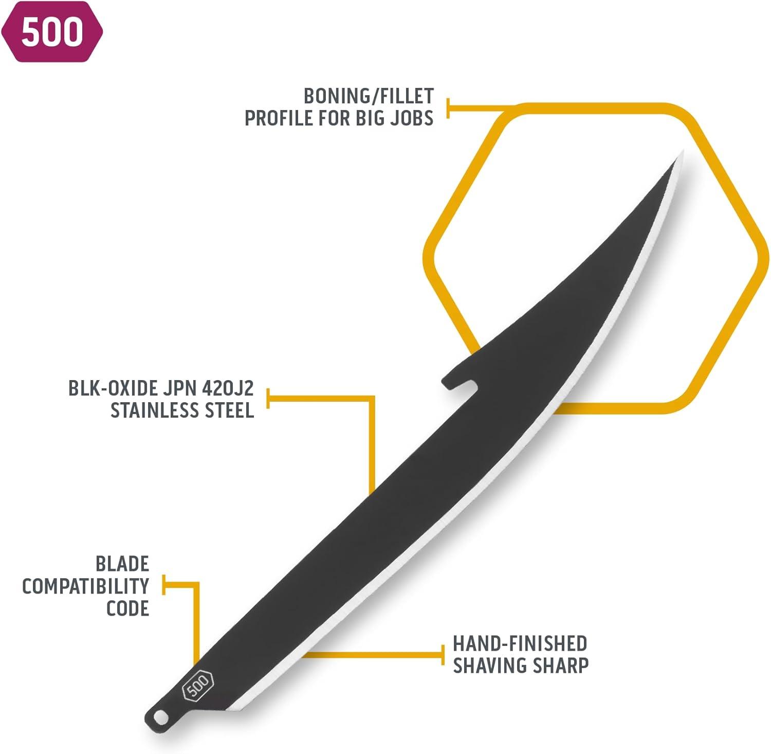 imageOUTDOOR EDGE 5quot Replacable Black BoningFillet Blades 6 Pack of Black BoningFillet Blades Great for Boning Deer and Filleting FishCombo BoningFillet