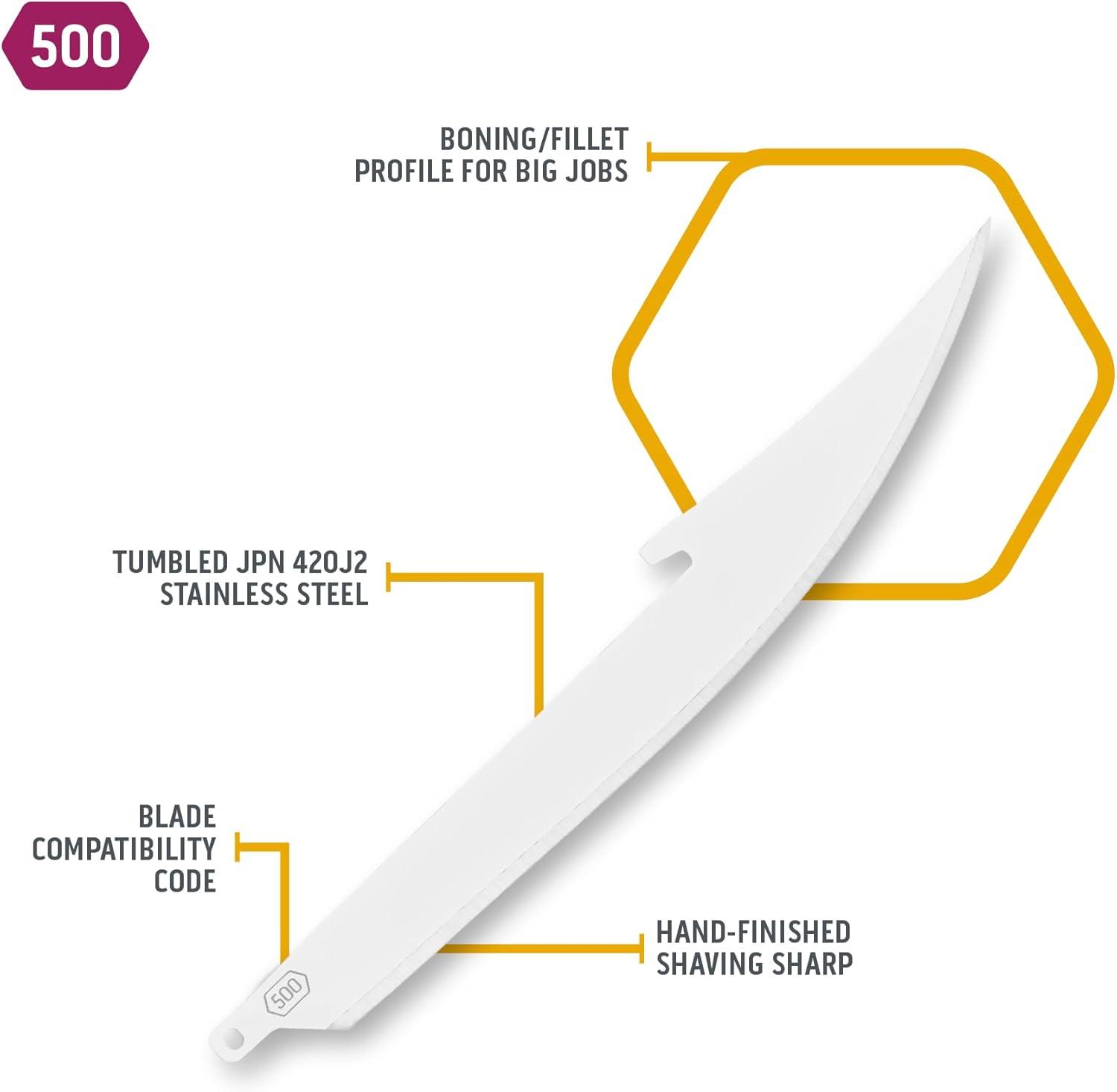 imageOUTDOOR EDGE 5quot Replacable Black BoningFillet Blades 6 Pack of Black BoningFillet Blades Great for Boning Deer and Filleting FishCombo BoningFillet